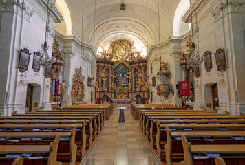 Fototapeta na wymiar Interior of Church Kirchberg am Wechsel Austria