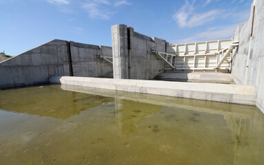 Unfinished dam, North Crimean Canal near Ukrainian-Russian border in Crimea