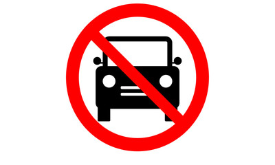 prohibiting sign travel is prohibited, no parking, no parking area.