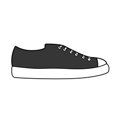 Black Sneaker Design Side View Shoes Pair Collection