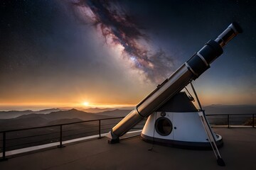 telescope at sunset