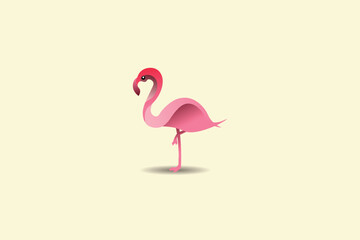 vector illustration logo flamingo abstract color