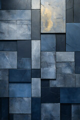 Dark concrete wall background with geometric modules