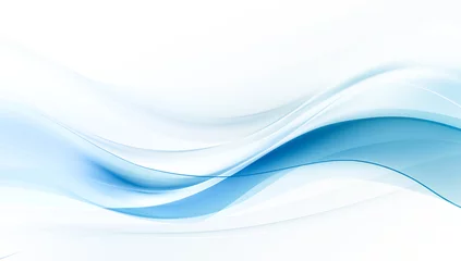 Gordijnen Smooth clean blue abstract background, with curved lines and shapes © Adrian Grosu