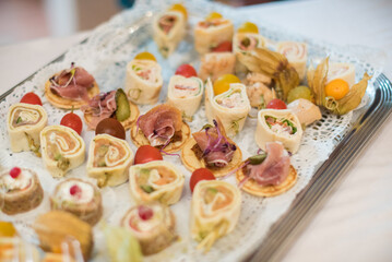 Plateau traiteur, cocktails, toasts et verrines