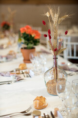 Décoration de table champêtre, campagne	