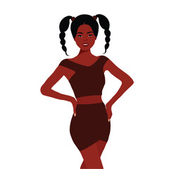 Modern black woman in elegant art style vector