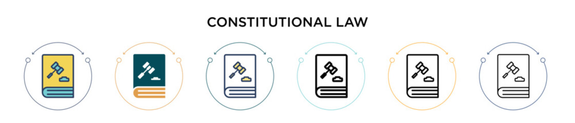 Constitutional law icon in filled, thin line, outline and stroke style. Vector illustration of two colored and black constitutional law vector icons designs can be used for mobile, ui, web