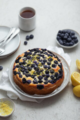 gâteau moelleux fondant fait maison myrtille citron