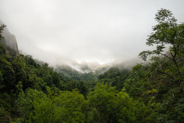 Mountains between the mist in Somiedo, Asturias
