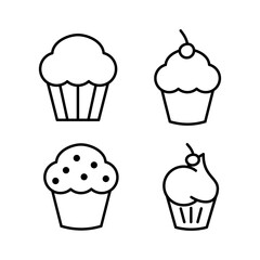 Cup cake icon vector. cake icon. bakery. muffin
