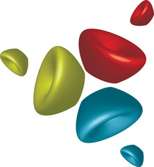 Volumetric different shapes and colors 3D figures
