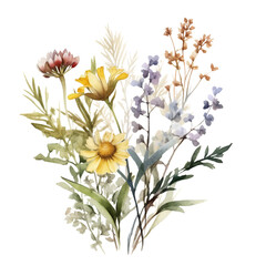 Flowers Watercolor Clip Art, Watercolor Illustration, Flowers Sublimation Design, Flowers Clip Art.