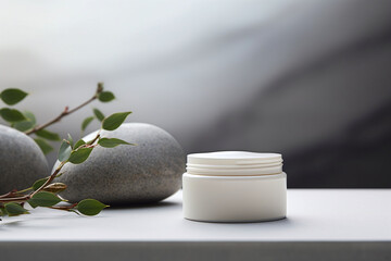 spa still life, cosmetic cream, clean simple ingredients