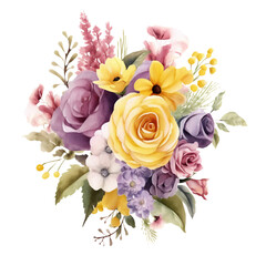 Obraz na płótnie Canvas Flowers Watercolor Clip Art, Watercolor Illustration, Flowers Sublimation Design, Flowers Clip Art.