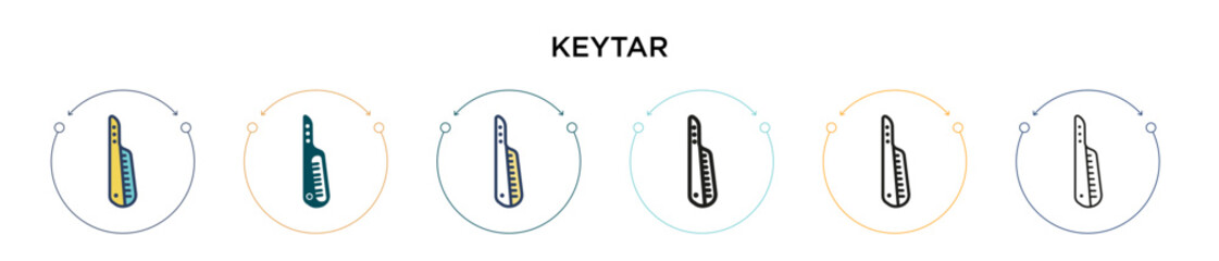 Fototapeta premium Keytar icon in filled, thin line, outline and stroke style. Vector illustration of two colored and black keytar vector icons designs can be used for mobile, ui, web