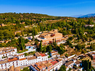 Fototapeta na wymiar Manuel de Falla Museum aerial panoramic view, Granada