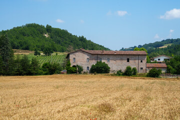 Rural landscape on Tortona hills, Piedmont, Italy