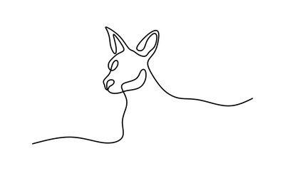 Kangaroo Oneline Continuous Single Line Art