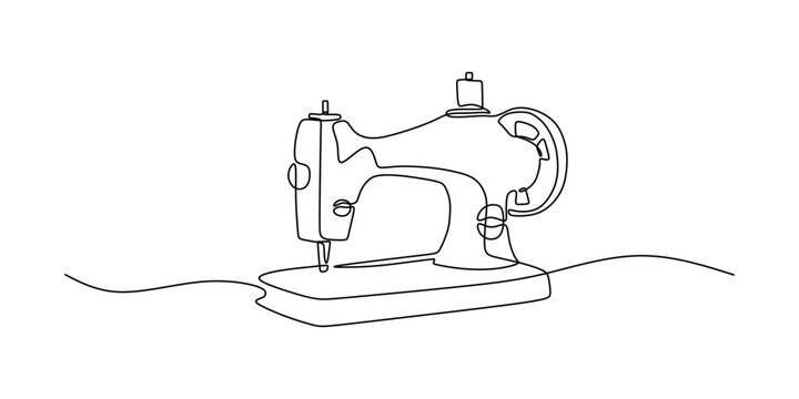 Sewing Machine Oneline Continuous Single Line Art