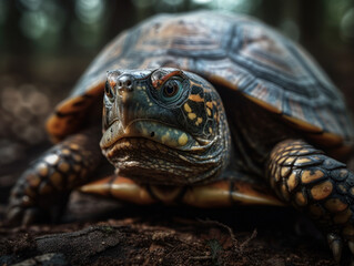 Turtle  portrait created with Generative AI technology