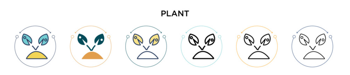 Plant icon icon in filled, thin line, outline and stroke style. Vector illustration of two colored and black plant icon vector icons designs can be used for mobile, ui, web