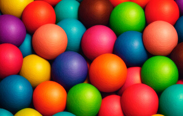 Fototapeta na wymiar Colorful plastic balls background. Top view of colorful plastic balls. 
