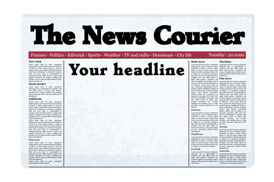 Blank newspaper front page template