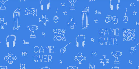 Video game seamless fashion pattern © Tupungato