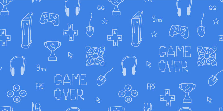 Video game seamless fashion pattern