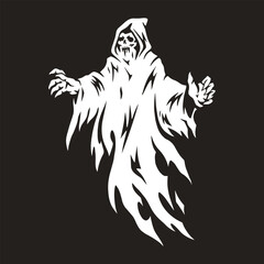 Terrible night ghost logotype monochrome