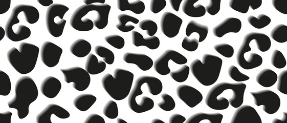 Trendy Ogee Ikat Batik seamless pattern with Animal leopard print. Design of Black and white bolt wrapping paper. Wallpaper and textile printing. Vector illustration.