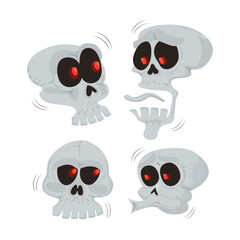 Fototapeta premium Happy halloween funny skull, Vector illustration cartoon EPS images. 