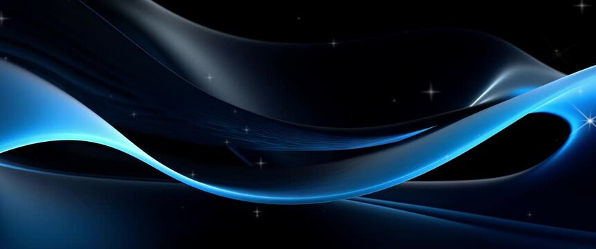Abstract waves. Defocused blue white color light metallic ripple texture. Abstract background. Anamorphic video