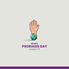 Fototapeta na wymiar World Psoriasis Day. October 29. Psoriasis Awareness Month Vector Illustration.