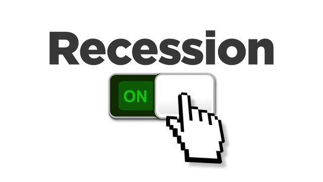 A computer cursor turns on a recession slider button.	
