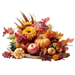 autumn still life with pumpkins and flowers