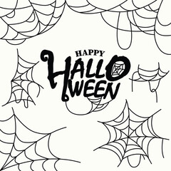Halloween spider web, can be use for background , object decolation , element , frame , isolated on white background. vector illustration