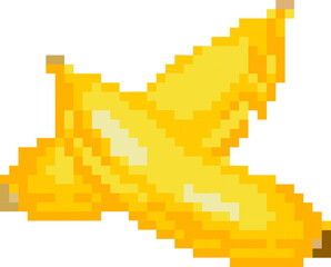 Obraz premium Banana cartoon icon in pixel style
