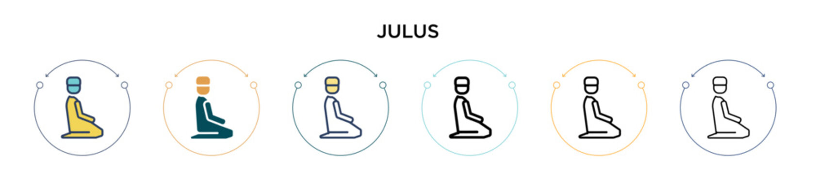 Julus icon in filled, thin line, outline and stroke style. Vector illustration of two colored and black julus vector icons designs can be used for mobile, ui, web