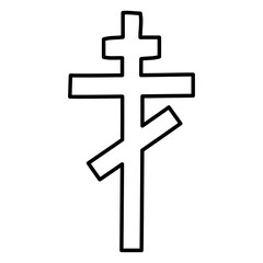 Christian cross doodle and contour style
