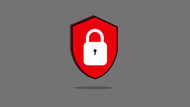 Security system 3d padlock icon animated on white background. k1_267