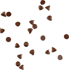 3d render falling chocolate chips