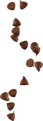 3d render falling chocolate chips
