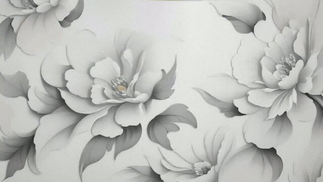 A white lampshade with hand-painted floral