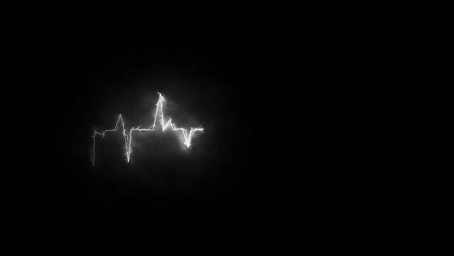 Neon Heart Monitor Screen with Alpha animation on black background. k1_299