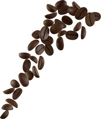 Obraz premium 3D Render Falling Roasted Coffee Beans