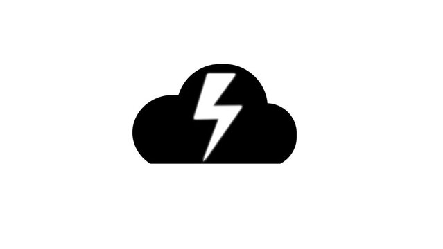 Weather Report Clouds Lightning pictogram sign motion background. k1_355