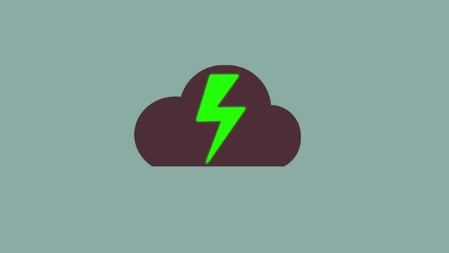 Weather Report Clouds Lightning pictogram sign motion background. k1_357