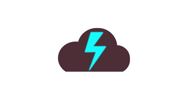 Weather Report Clouds Lightning pictogram sign motion background. k1_356